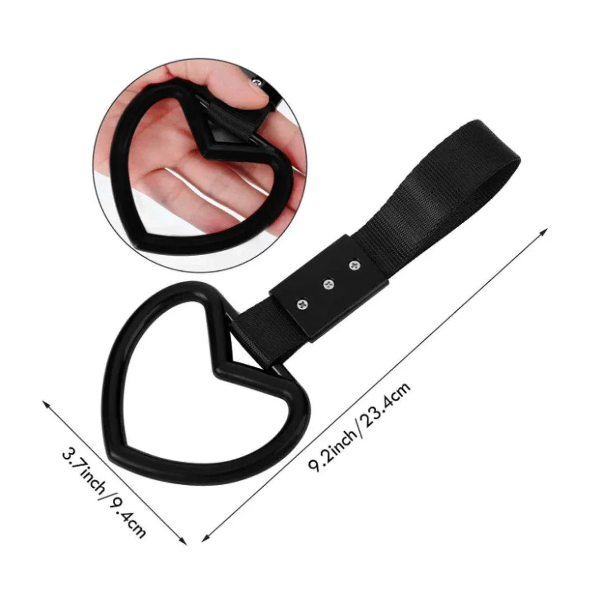 Heart Shaped Car Static Decorative Warning Ring Rear Bumper Interior Pull Ring — image 3
