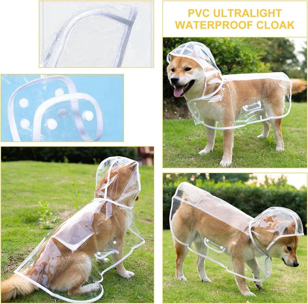 Dog Raincoat - Dog Raincoat with Hood - Waterproof Raincoat - Comprehensive Protection - Bite-Resistant Pet Rain Poncho - For Small to Medium Dogs - Size XL — image 4