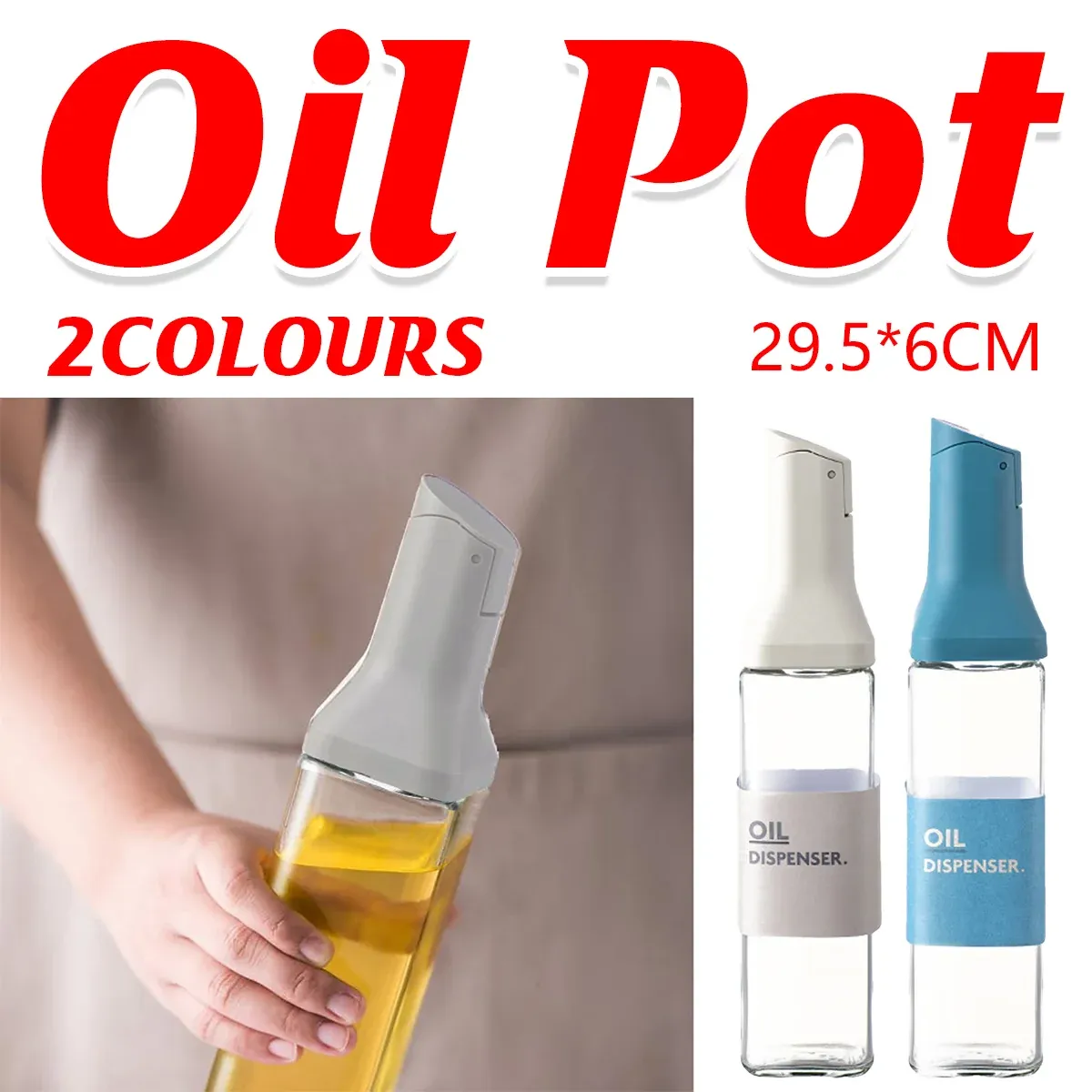 Premium Kitchen Oil Dispenser Bottle Glass Olive Oil Cruet Leakproof Small Clear - Grey โ image 2