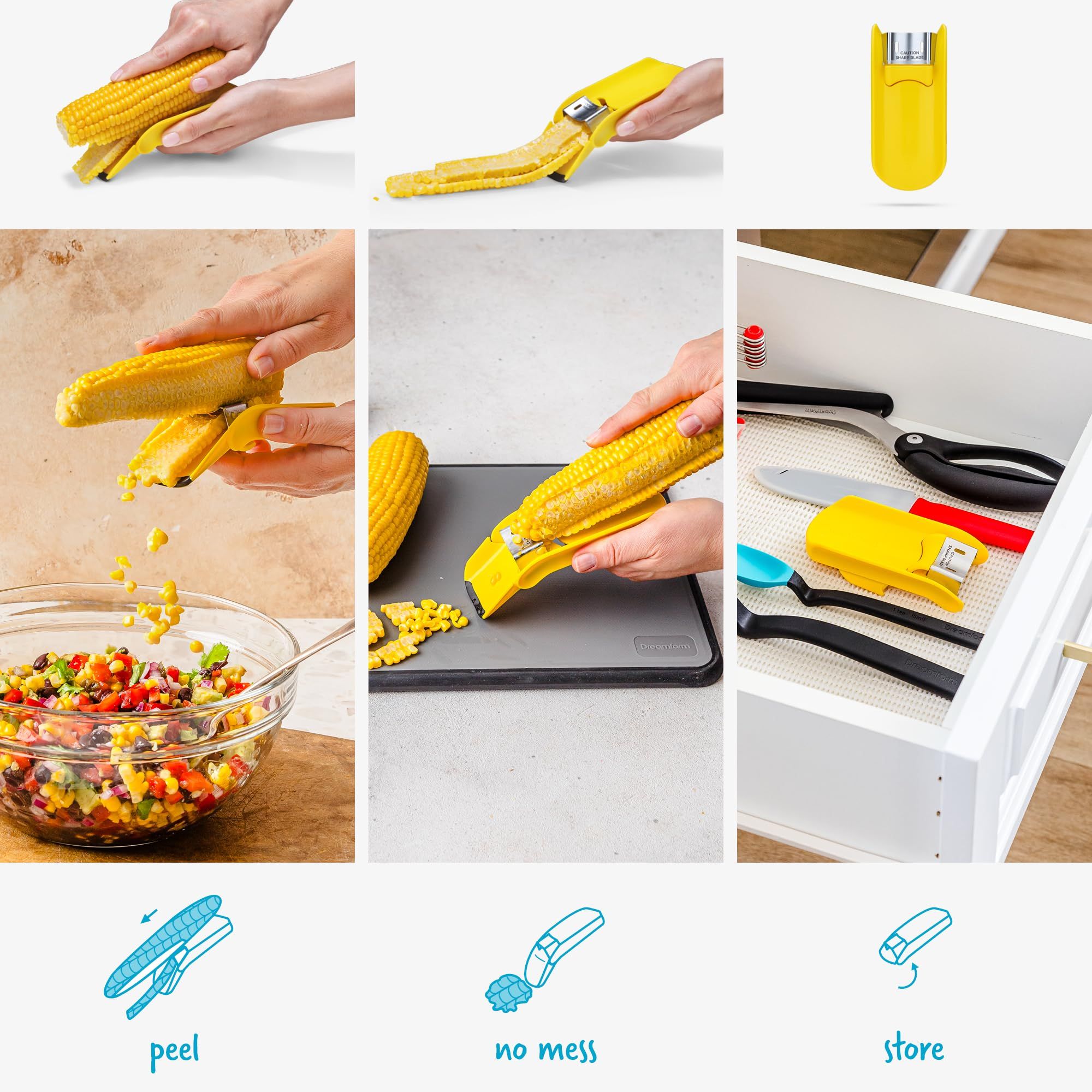 Fast Corn Cob Seperater & Peeler | Easily Peel Your Corn Cobs, Cooked or Fresh! | Yellow or cooked corn from โ image 3