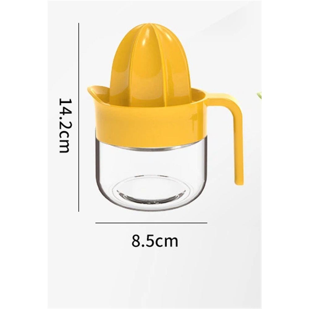 Citrus Juicer,Yellow – Manual Juicer with Measuring Cup, Dual Reamers, Dishwasher Safe, Compact Storage (Yellow 250ml-) — image 5