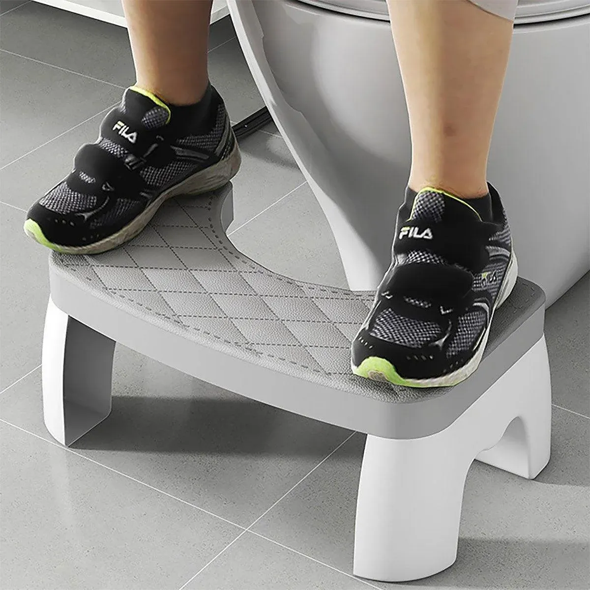 Toilet Stool Anti-Slip Bathroom Footstool for Home Use with Stable Support Design - Black — image 5