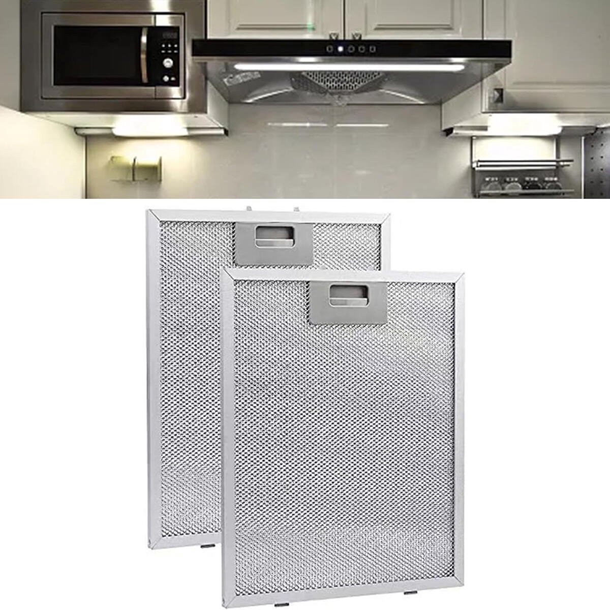 2 pieces - Grease filter - 267*305*9 mm - Range hood filters - 5-layer - Replacement filter for range hood - Aluminium Grease filter - Grease filter for range