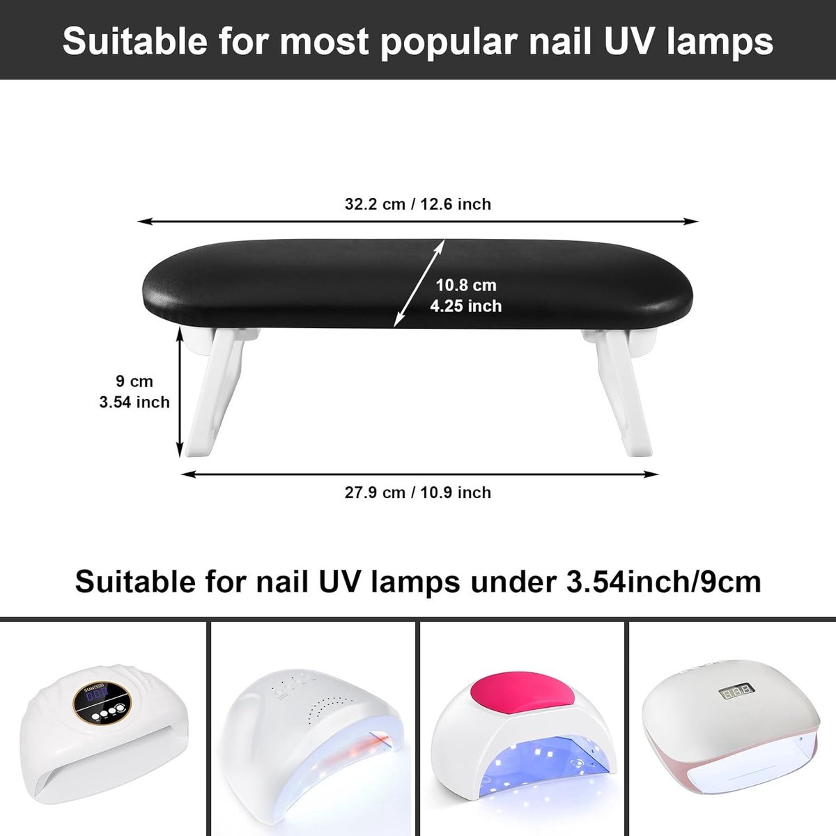 Nail Armrest - foldable - Nail Stylist Armrest - PU leather nail hand rest - with table mat - for nail technology - Nail Cushion - nail hand cushion for — image 5