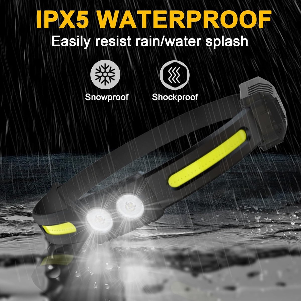 2x LED headlamp - Rechargeable LED Headlamp - head light - rechargeable headlamp - Work light - War emergency kit - for adults running, camping, safety helmet — image 3