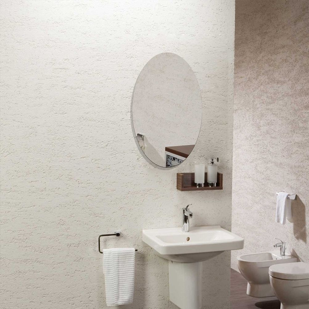 Mirror Decoration Wall Sticker Acrylic Ellipse Mirror Wall Stickers Home Decoration Wall Sticker for Bathroom Bedroom 42*27CM โ image 3