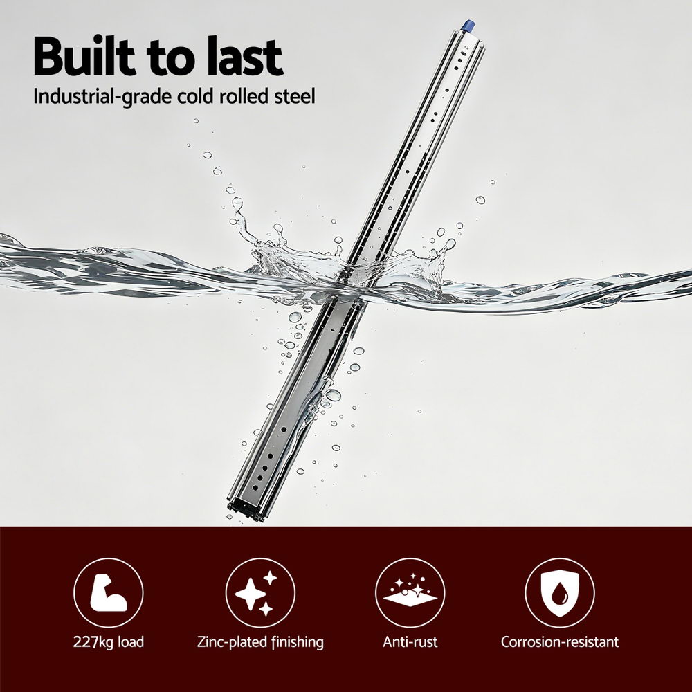 Giantz 2x Drawer Slides Full Extension Locking 227kg 914-1829mm Length — image 4