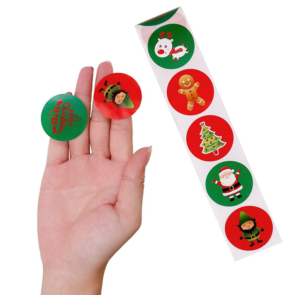 500Pcs Christmas Stickers DIY Cake Biscuit Sealing Labels Gift Box Adhesive Stickers โ image 3