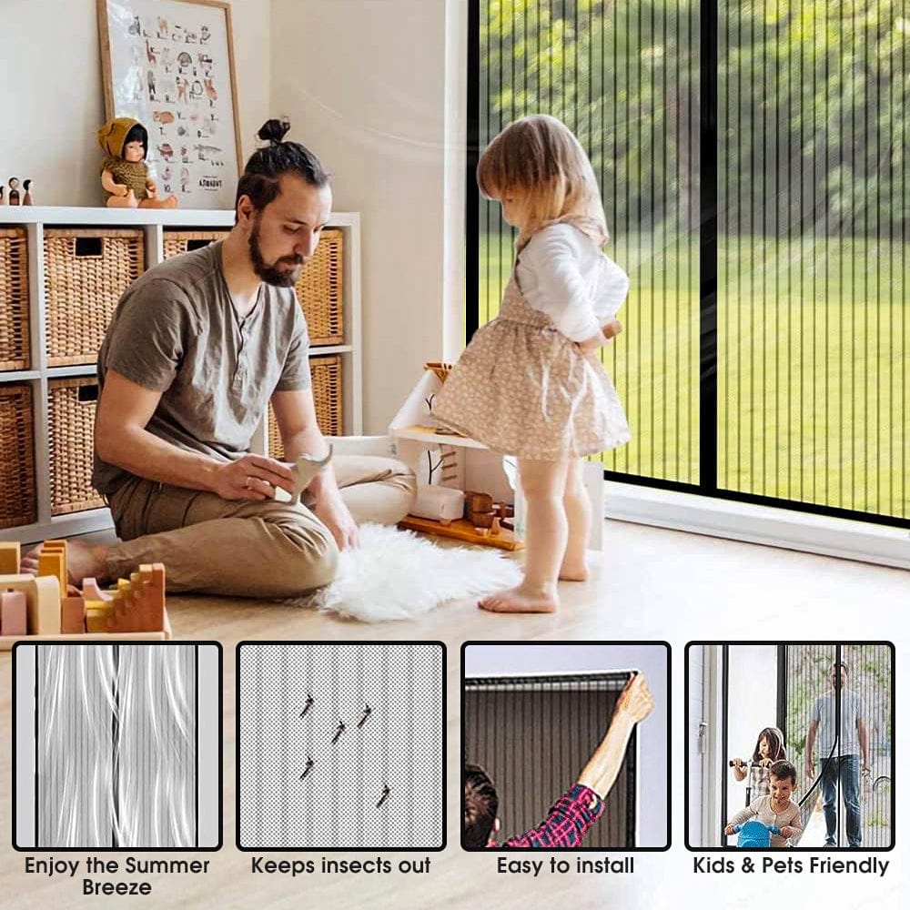2x Instant Fly Screen, Mosquito, Insect, and Bug Free Curtain — image 2