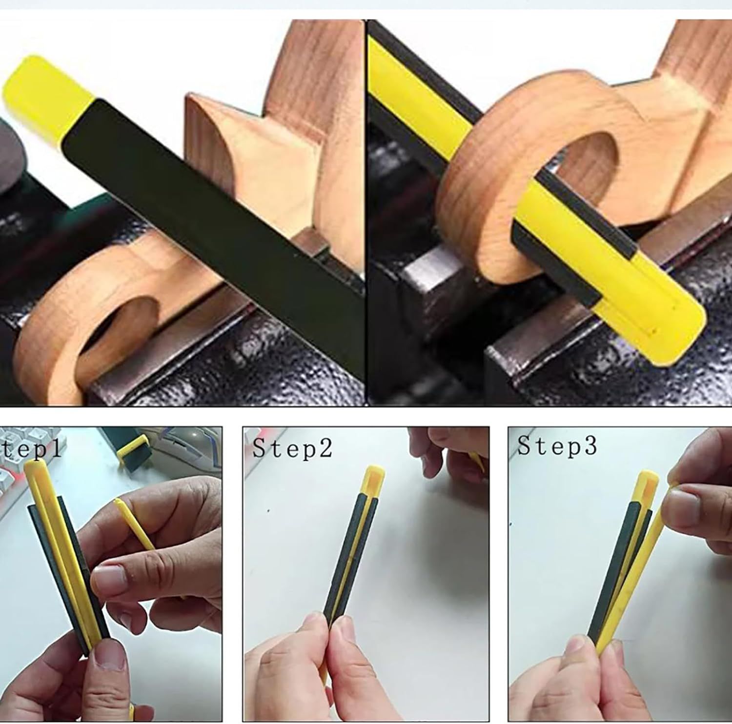 Hand Polishing Tool Threaded Rod Tensioners Wooden Sandpaper Holder Shelf Glass Plate Sandpaper Round — image 5