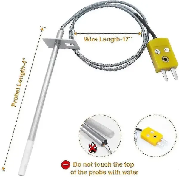 Temperature Probe Replacement for Masterbuilt Gravity Series 560, 800 and 1050, Stainless Steel Grill Sensor for Digital Smokers — image 2