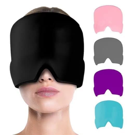 Cooling Migraine Cap with Gel Eye Mask for Headache Relief and Sleep Aid, Black — image 5