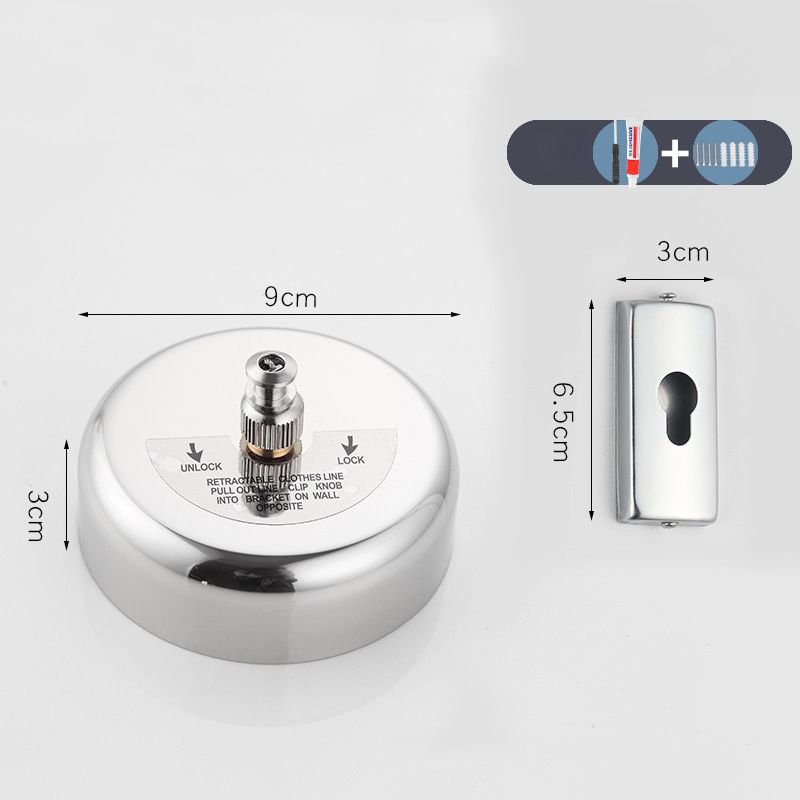 Wall Hanging Clothesline Telescopic Invisible Retractable Dryer Clothes Line for Home Hotel Round Stainless Steel 2.8meter Nylon Rope 2 Installation — image 2