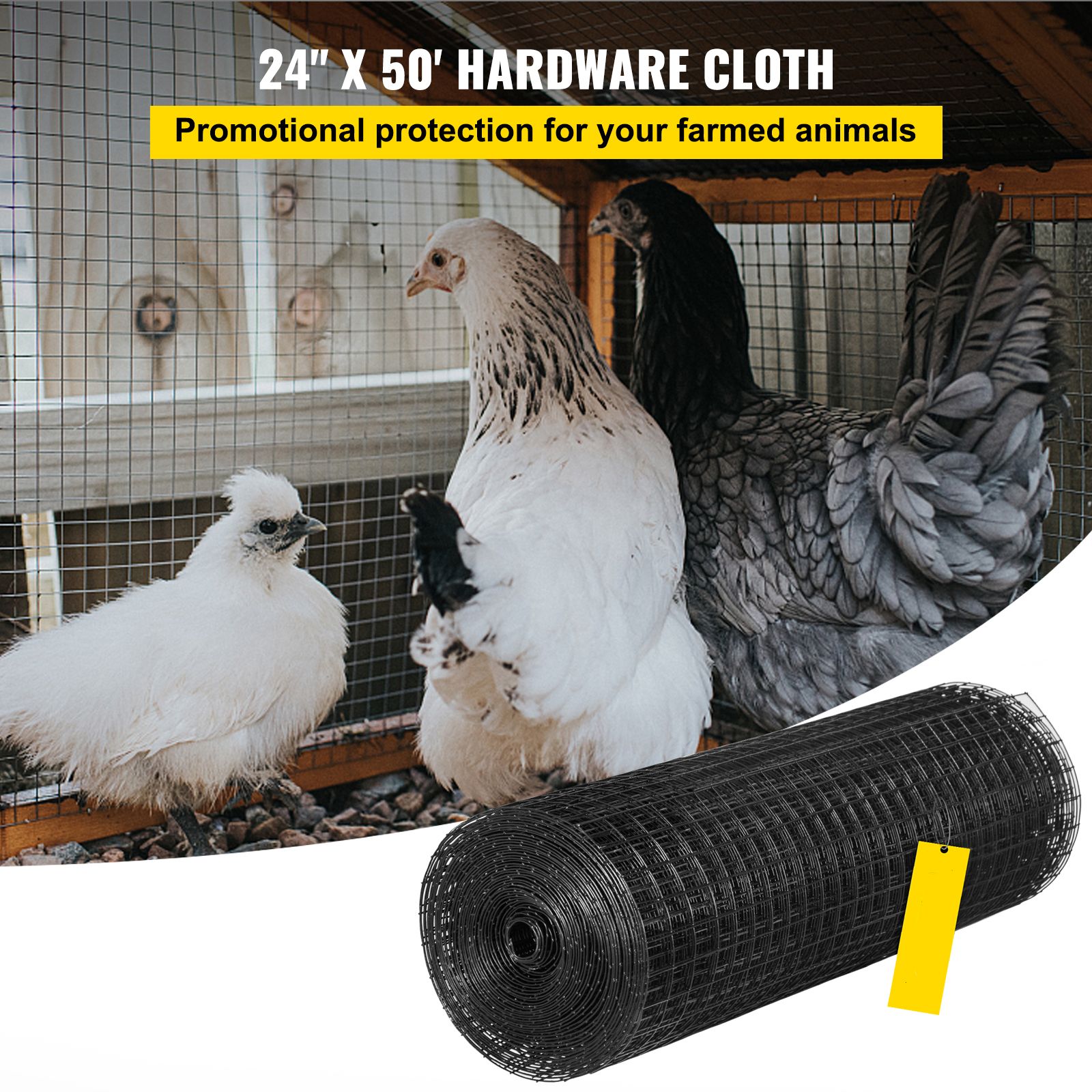 Hardware Cloth, 24/" x50/' & 1/"x1/" Mesh Size, Galvanized Steel Vinyl Coated 16 Gauge Welded Wire with A Cutting Plier & A Pair of Fabric Gloves, for Garden โ image 2