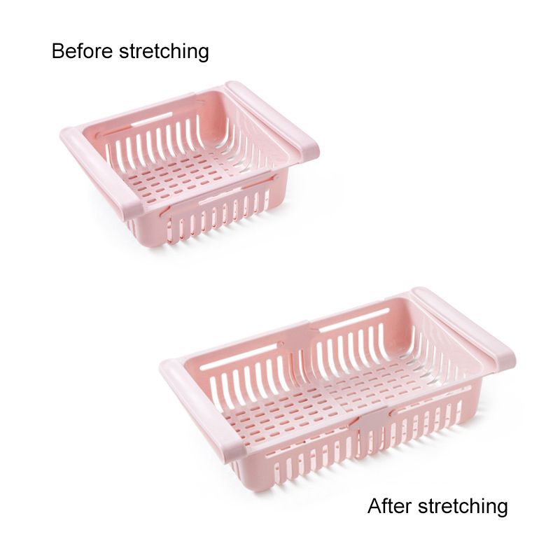 Fridge Drawer Organizer Retractable Multifunction Space Saving Refrigerator Storage Box Pink 20.5x16.4x7.6cm / 8.1x6.5x3.0in โ image 2