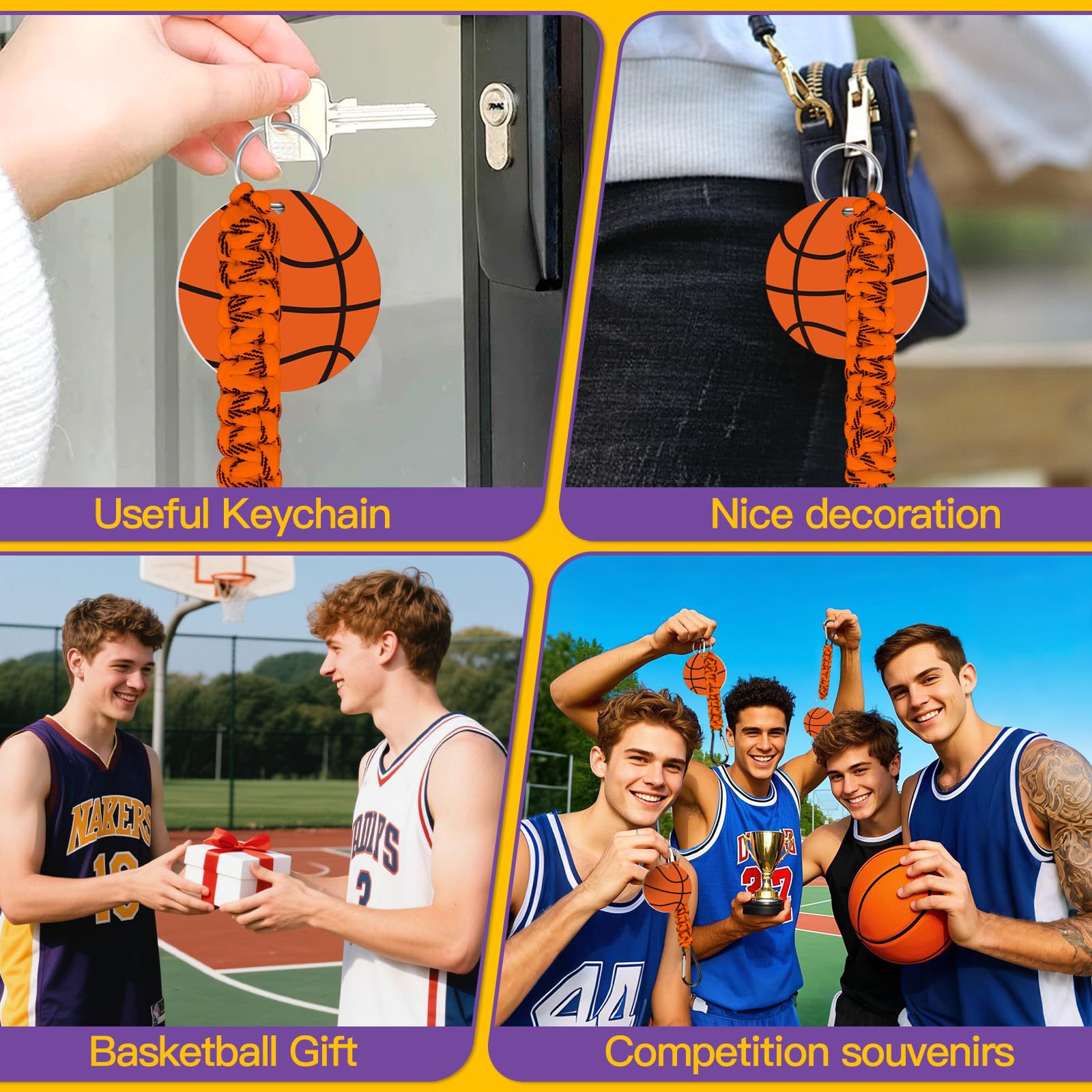 White DIY Volleyball Keychain – Acrylic Ball Pendant with Nylon Rope, 2-Pack — image 5