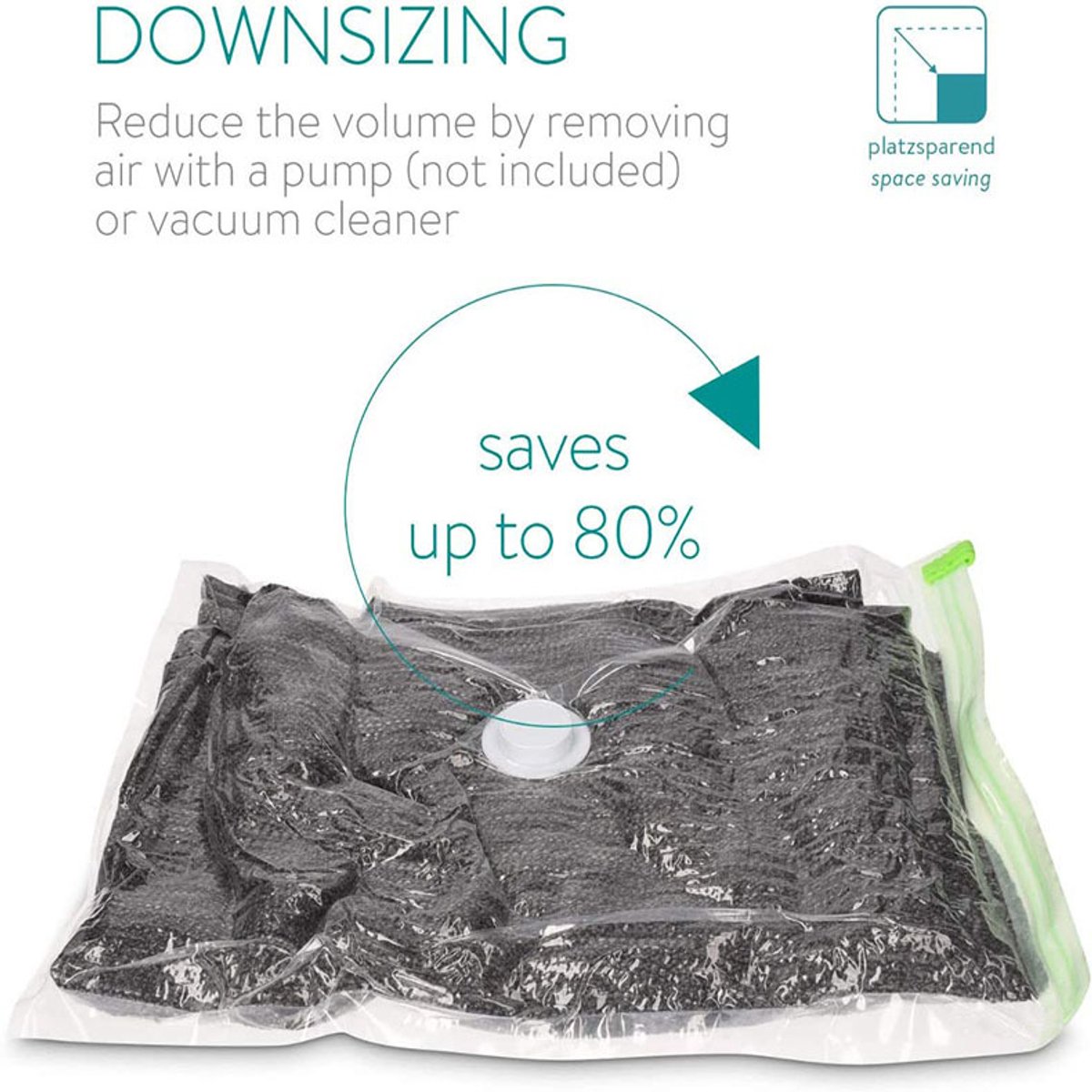 Vacuum Bags for Clothes - Set of 4 - with Manual Inflation Function - 120 × 100cm — image 5