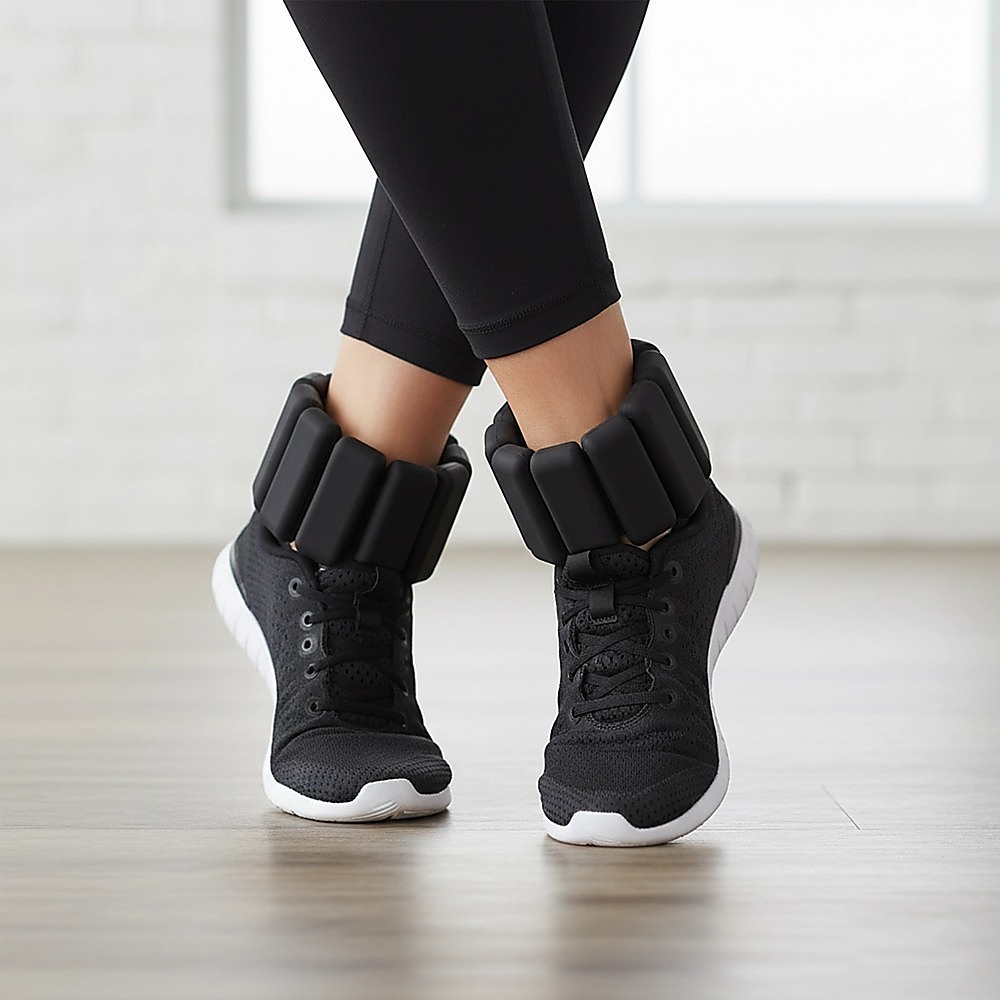 2-Piece Ankle & Wrist Weights – 2kg Pair Adjustable Workout Bangles (Black) — image 5