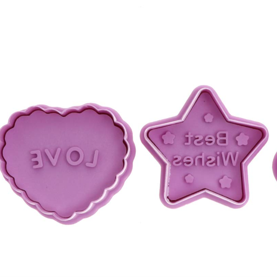 4pcs Pressing Biscuit Mold 3D Biscuit Mold DIY Biscuit Mold Baking Mold Blessing Biscuit Mold Cartoon Biscuit Mold