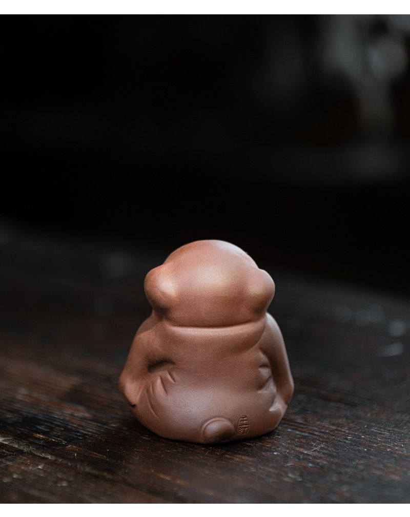 Handcrafted Purple Clay Chinese Kung Fu Tea Accessories Pet Small Lazy Dog, Zisha Tea Pet Meditative Dog Ornaments, Lazy Sleepy Puppy Sculpture Crafts for — image 5
