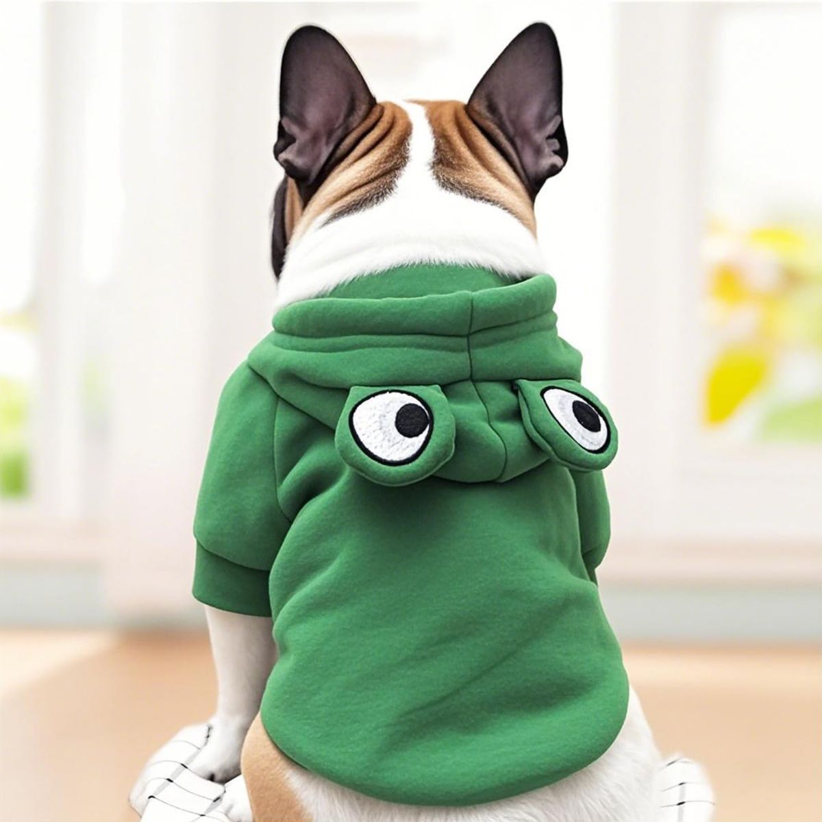 Dog Hoodie Frog-Themed Autumn Winter Pet Clothing Small Medium Dogs Soft - Pink - Size S — image 3