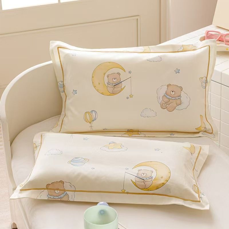 60s Cotton Pillowcase Cartoon Print 30 × 50cm Moon bend jxx 30 × 50cm (single pillowcase)
