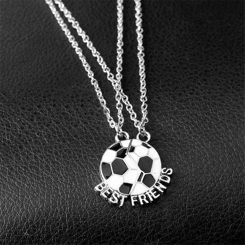 2Pcs BFF Necklace for 2 Matching Soccer Ball Baseball Football Basketball Pendant Necklace for Women Men Sport Ball Jewelry Gift โ image 4