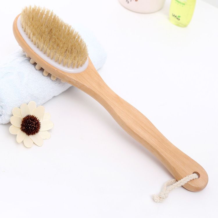 Long handled double-sided body brush, dry brush for fat and lymphatic, shower brush for back sanding and fat massage โ image 2
