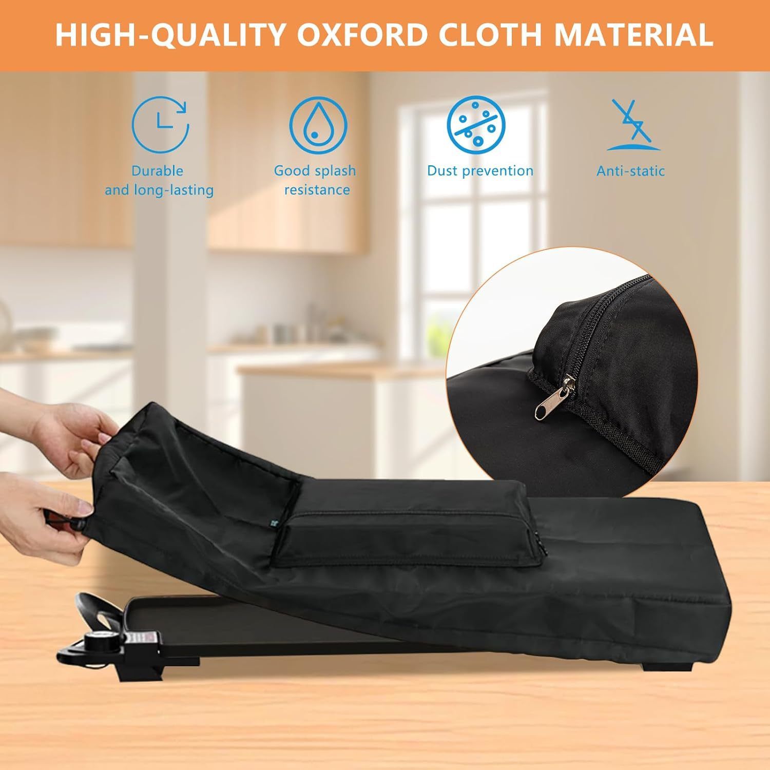 Electric Griddles Dustproof Cover with Electric Griddle, Protective Cover for Most Griddle, Antistatic Protector Covers, Durable and Long-Lasting (Cover Only) — image 5