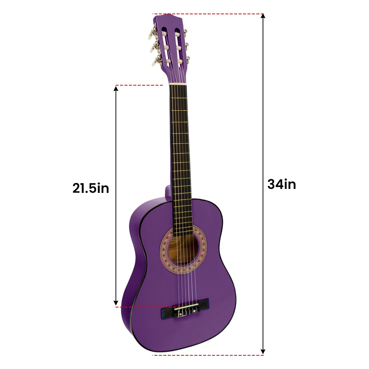 Karrera 34in Acoustic Children no cut Guitar - Purple — image 3