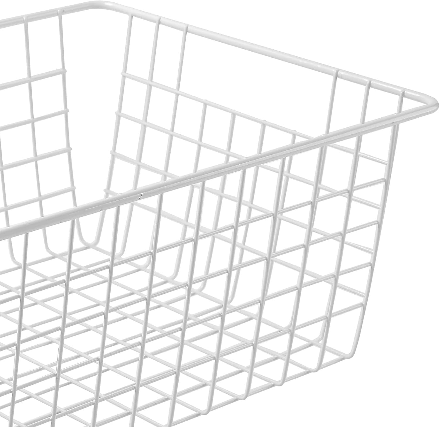 2Pcs Wire Storage Baskets,Metal Storage Basket for Organizing,White Wire Storage Freezer Baskets for Closet,Bedroom,Bathroom,Office — image 4
