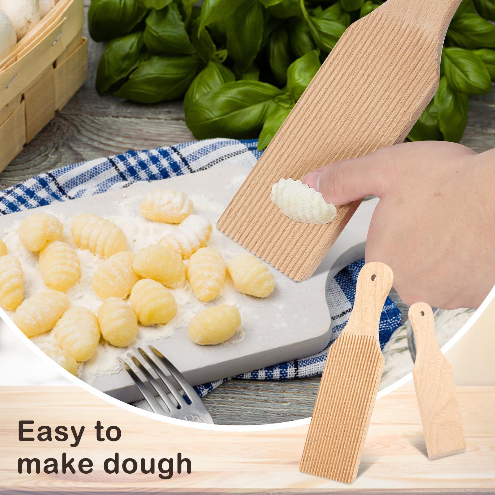 2 Pcs Wooden Board, Wooden Butter Paddles, Spaghetti Macaroni Pasta Board Practical Maker, Homemade Pasta Making ā image 3