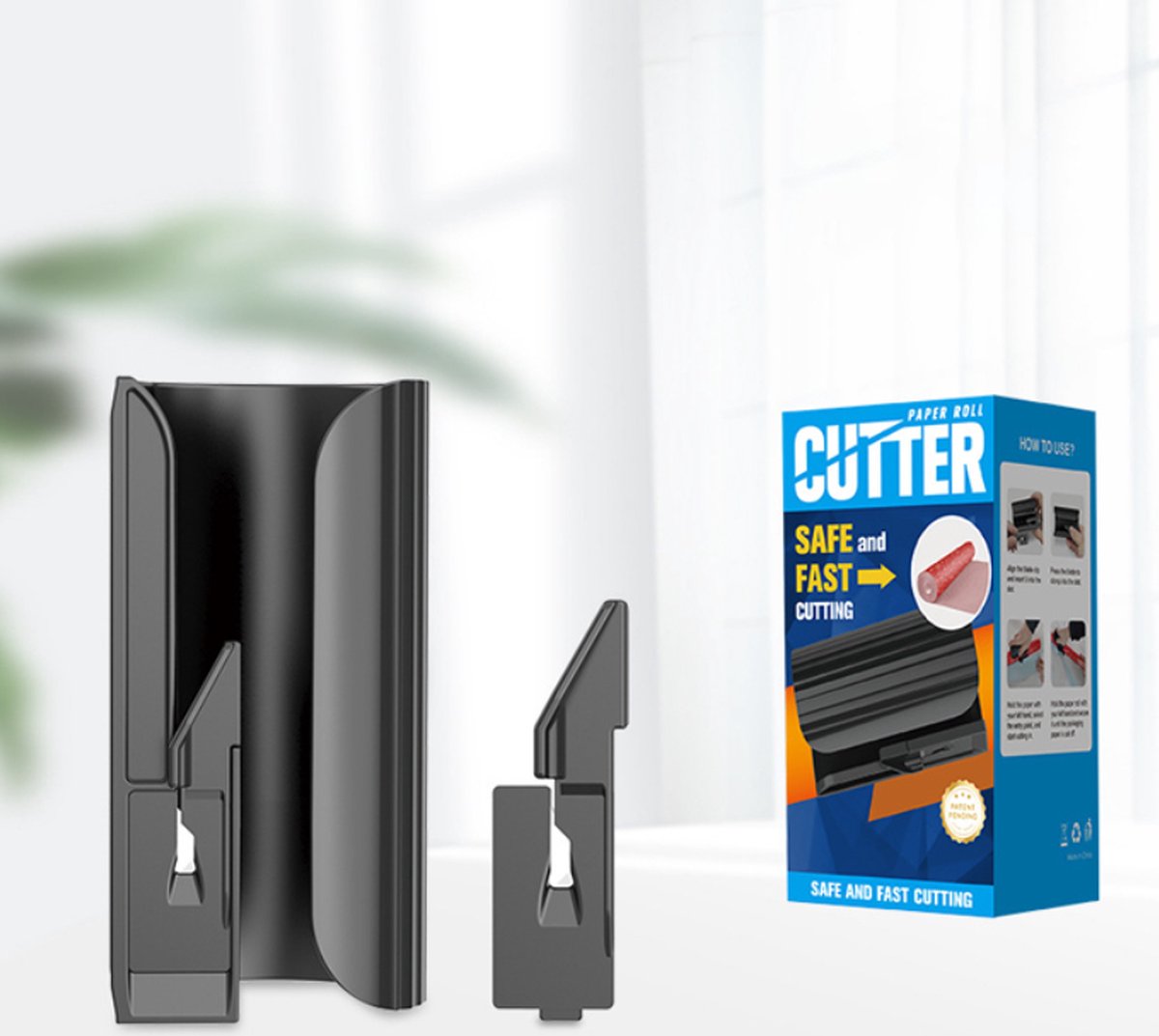 Wrapping Paper Cutter - Gift Paper Roll Cutter Aid - Home Office Roll Cutter - Gift Paper Cutter - Gift Cutter - Paper Roll Cutter - Black - 1 Piece — image 4