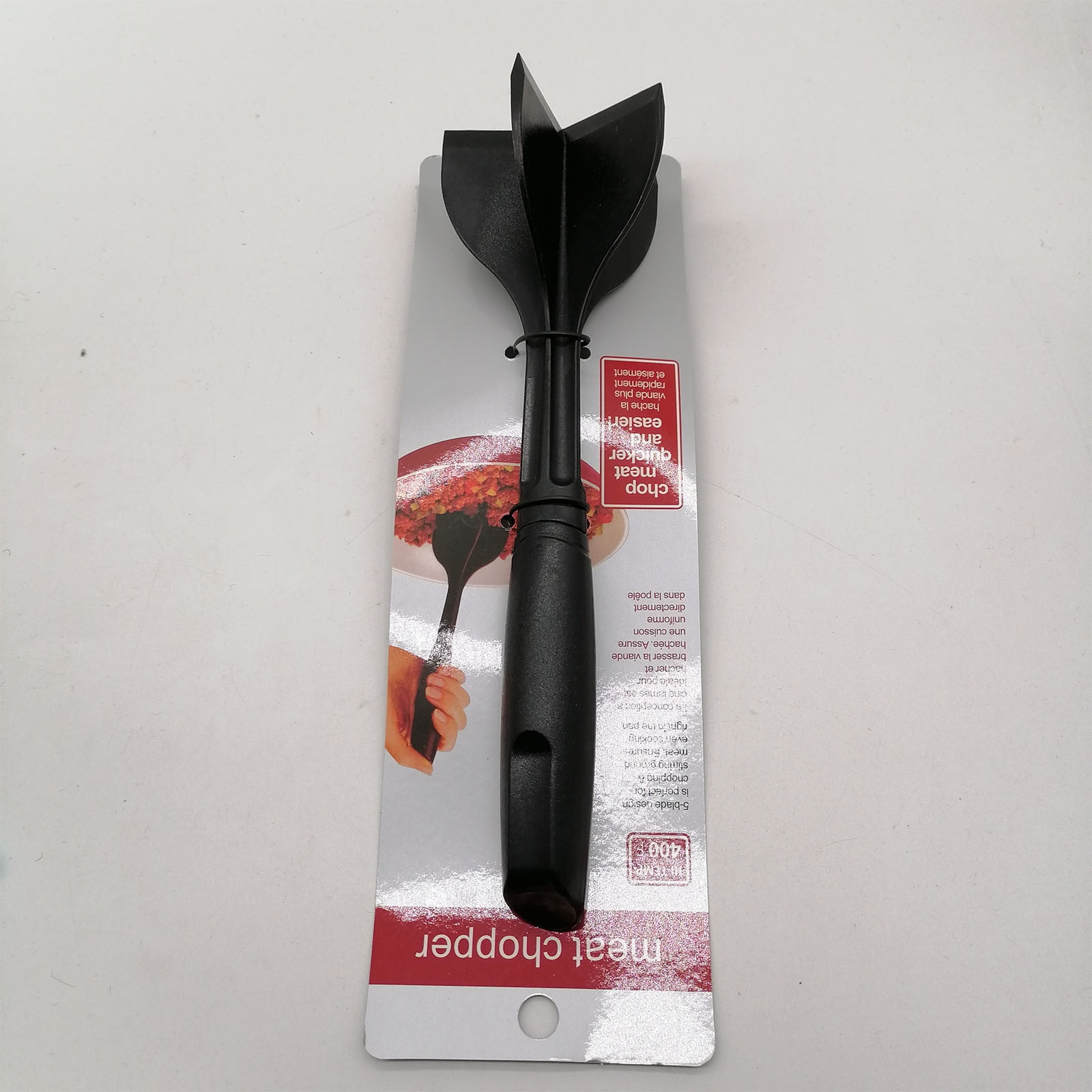 Manual Hamburger Meat Chopper Stirrer - Long Handle Chopper for Mixing Cutting, Egg Salad, Mashed Potato Red, Heat Resistant Meat Masher for Ground Beef β image 6