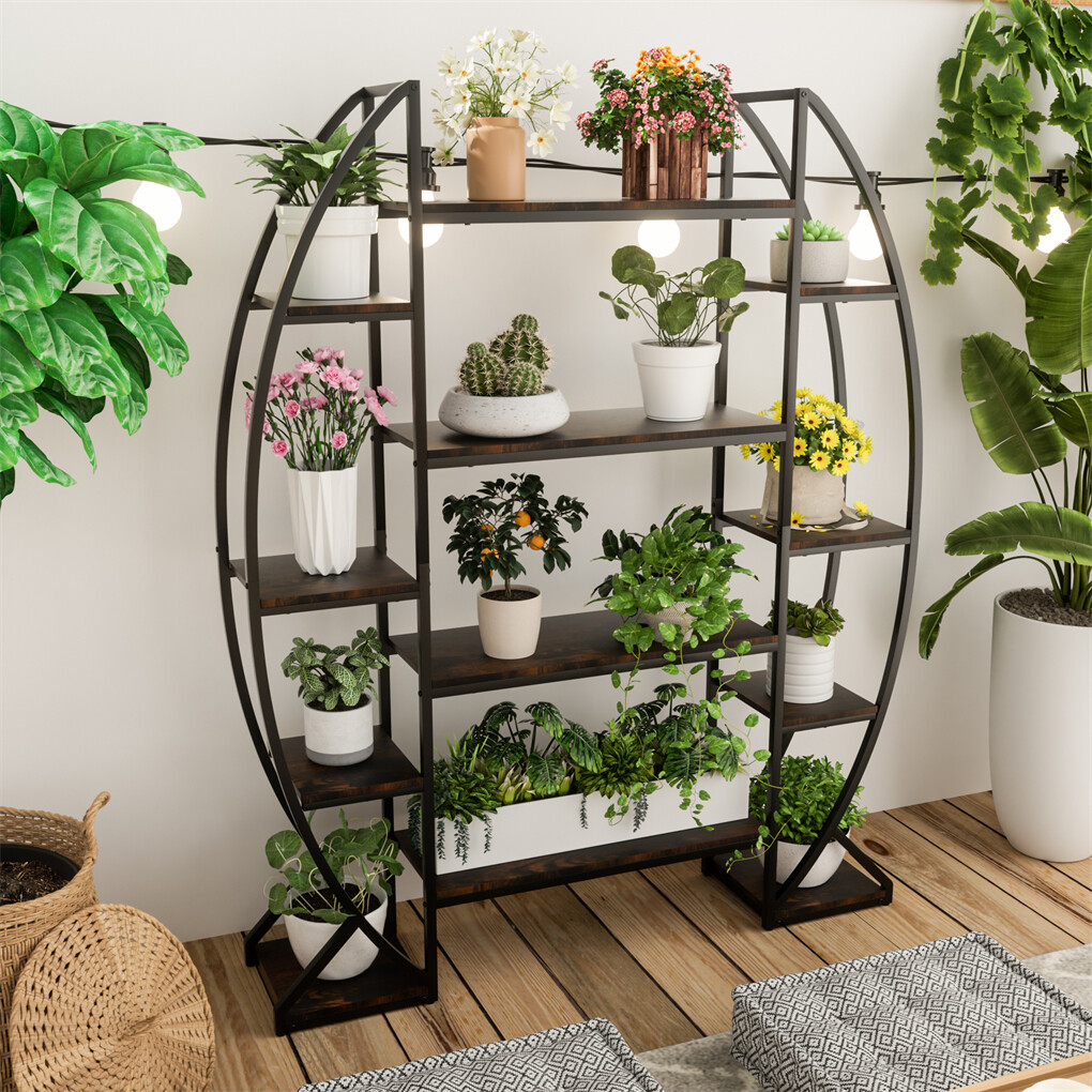 8 Tier Jumbo Plant Stand Vase Shape Flower Bonsai Pot Display Rack Indoor Outdoor — image 4