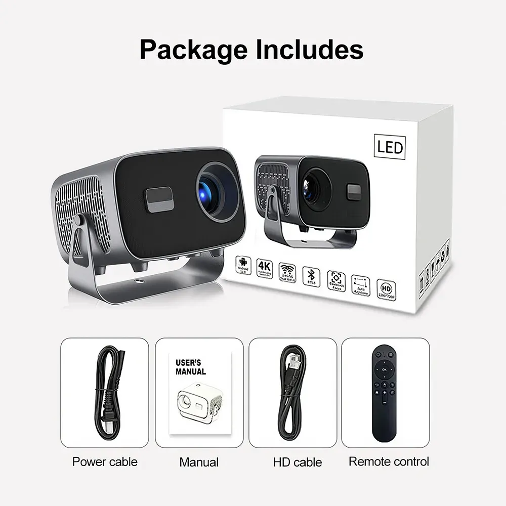 5G 4K Smart Projector Black with WiFi, Bluetooth, HDMI, USB for Home Theater โ image 4