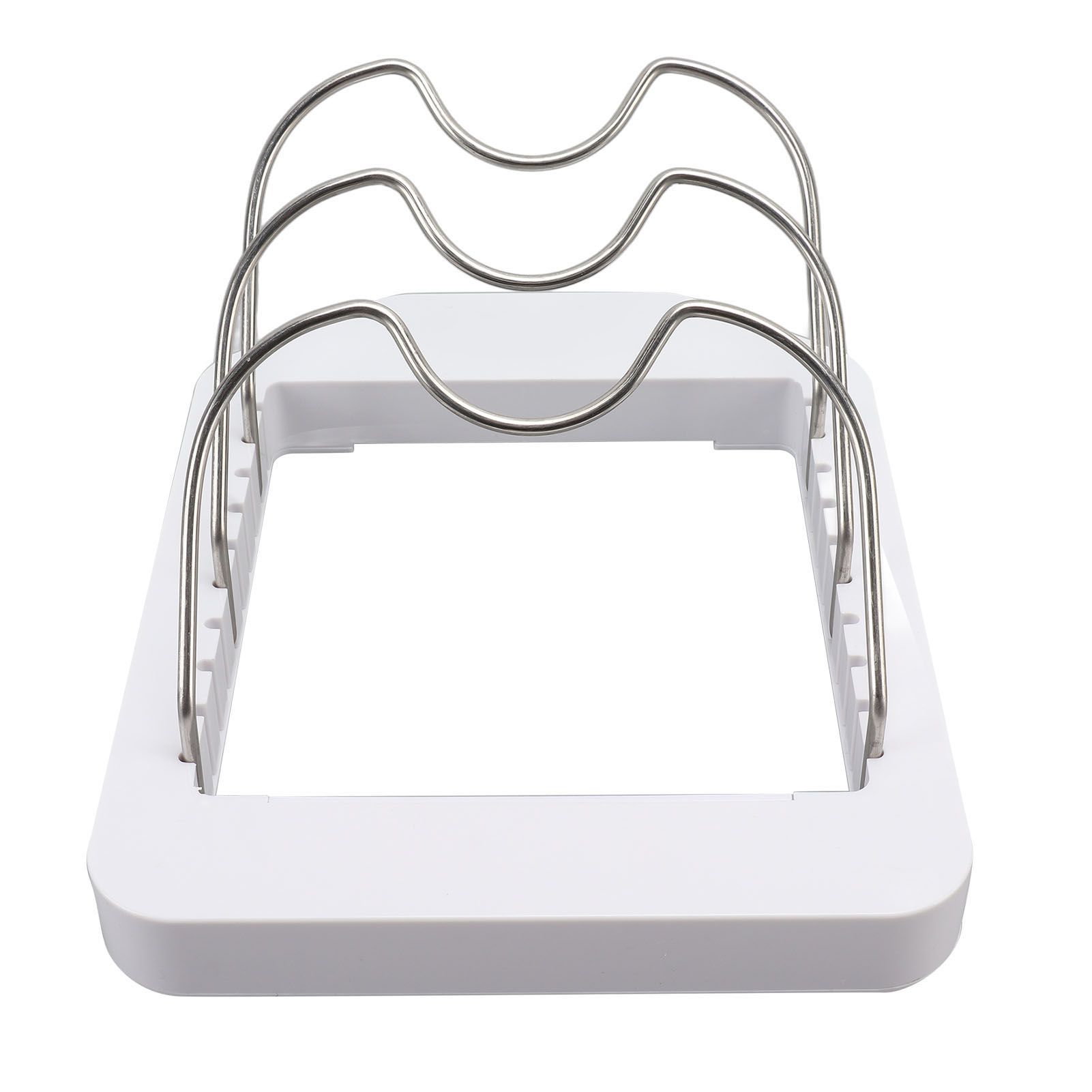 Pot Lid Organizer Plastic U Shaped Cooking Top Cover Storage Rack for Home Kitchen White — image 2