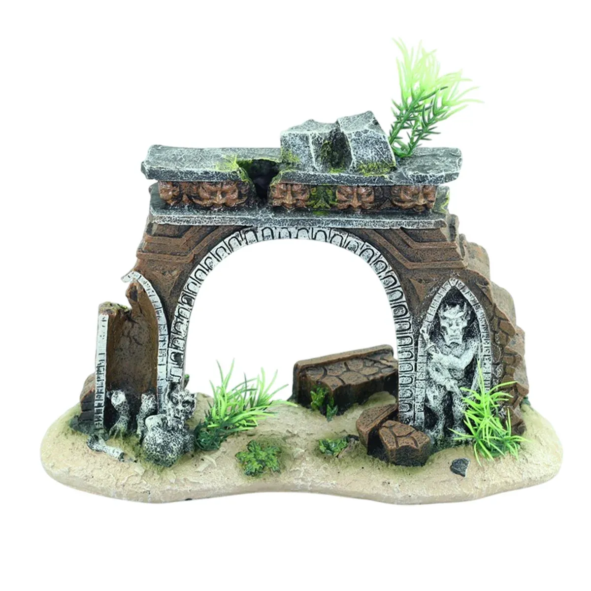 Fish Tank Landscape Archway Door Plate Decoration Fish Shrimp Shelter Aquarium — image 2