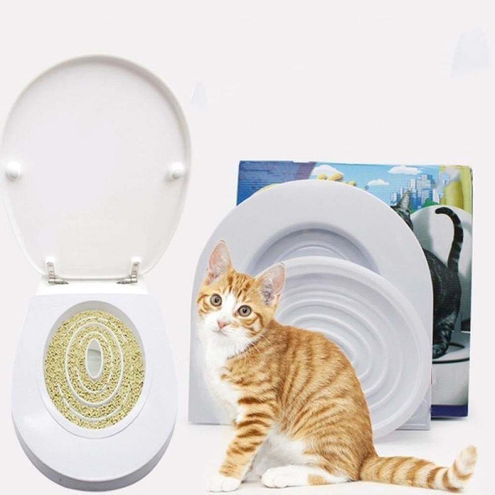 Cat Toilet Training Seat- Litter Tray Kit Pet Kitty Potty Train System Cat Nip with Step by Step Training Guide — image 3