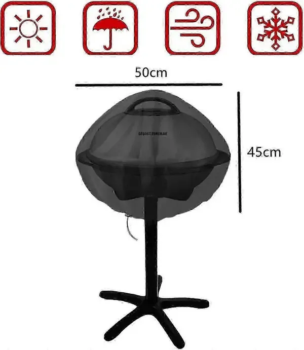 1 Piece Waterproof Round Charcoal Grill Cover, Dustproof Outdoor BBQ Protector for Patios and Gardens, Black, 50 × 45 cm — image 5
