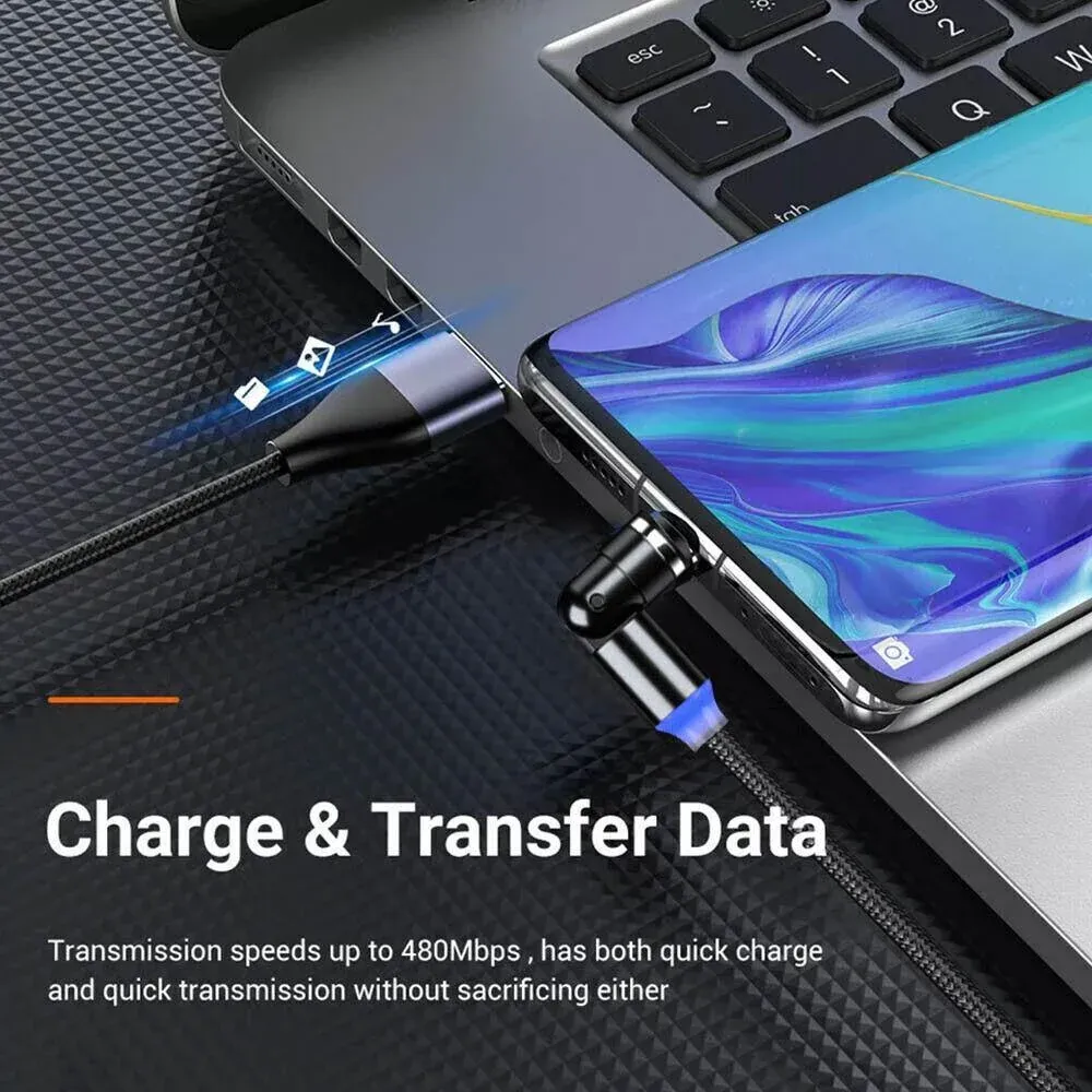 540 Degree Rotating Magnetic Charging Cable USB Data Cord for iPhone 1m 2m 3m - 3m β image 6