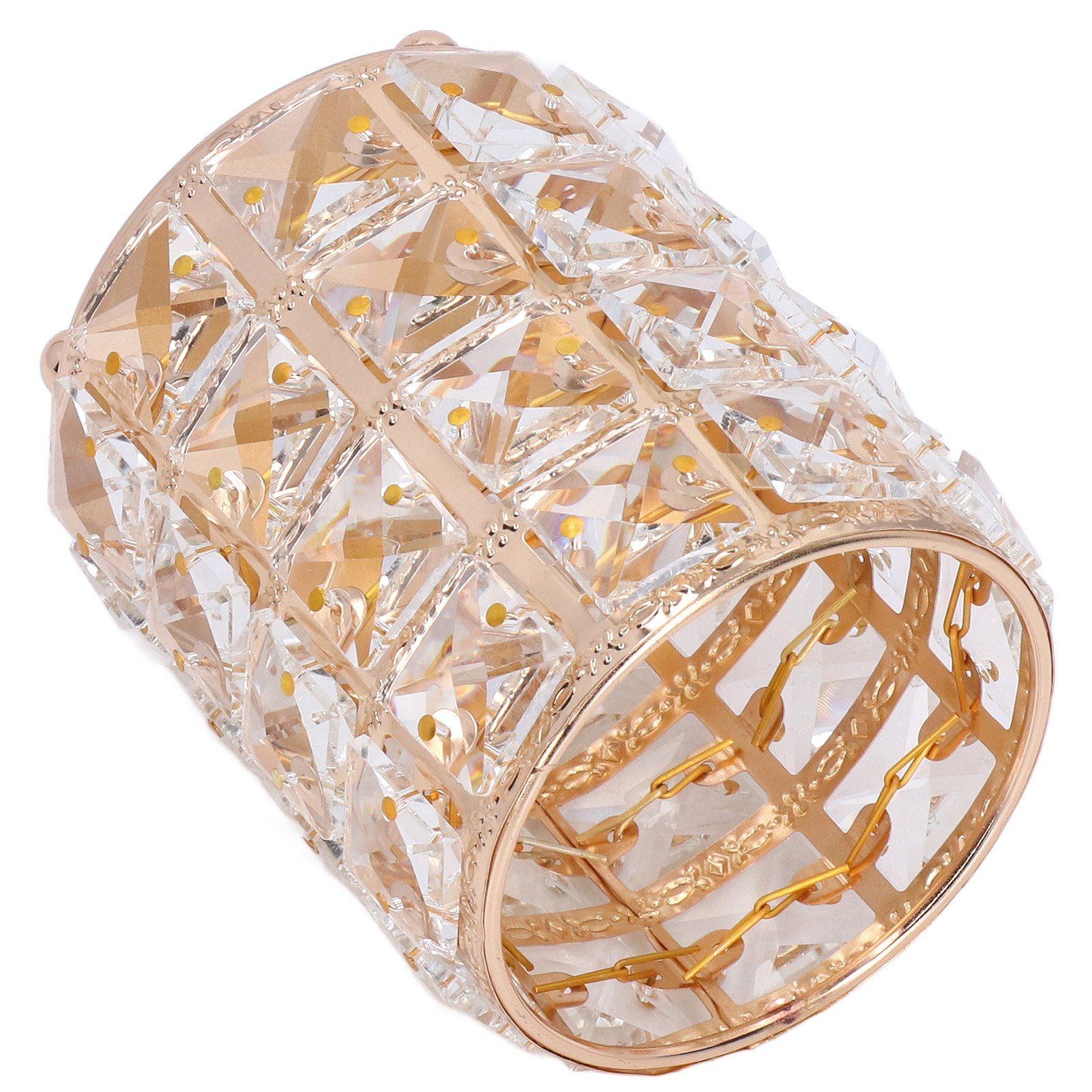 Crystal Makeup Brush Holder European Style Rounded Crystal Glass Cosmetic OrganizerGold โ image 6