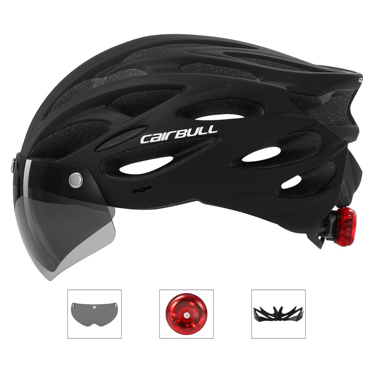 Road Bike Helmet Mountain Bike Helmet Cycling Helmet With Visor Bicycle Helmet - Gray - Size L59-61CM โ image 3