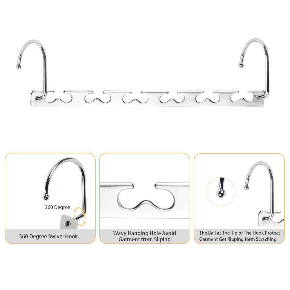6pcs Magic Clothing Sturdy Metal Hangers Wardrobe Closet Organizer Space Saving Hanger Pack of 6 Cascading Hangers — image 2