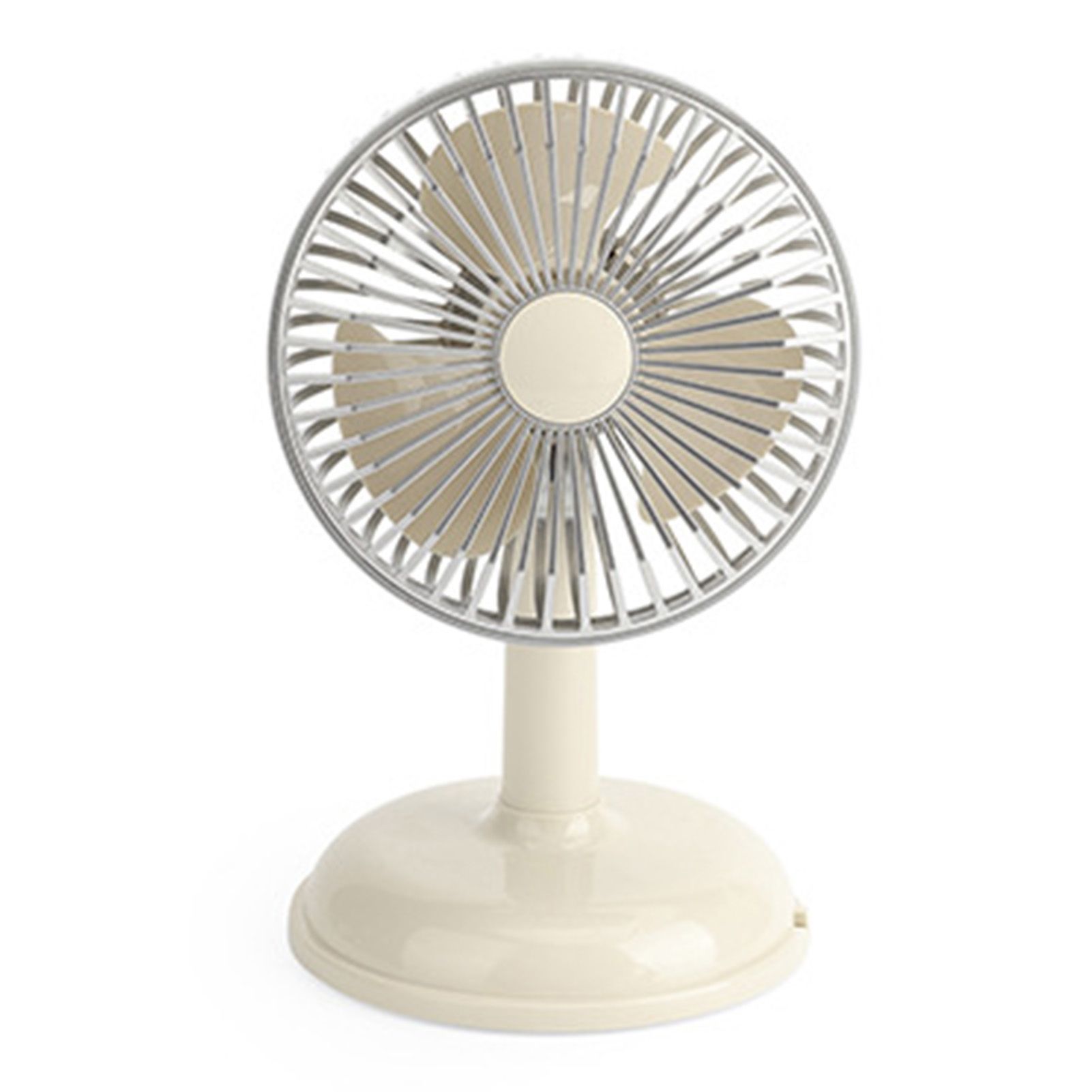 Small Electric Fan Simple Portable Vintage Pure Color USB Charging Little Fan for Summer Light Yellow