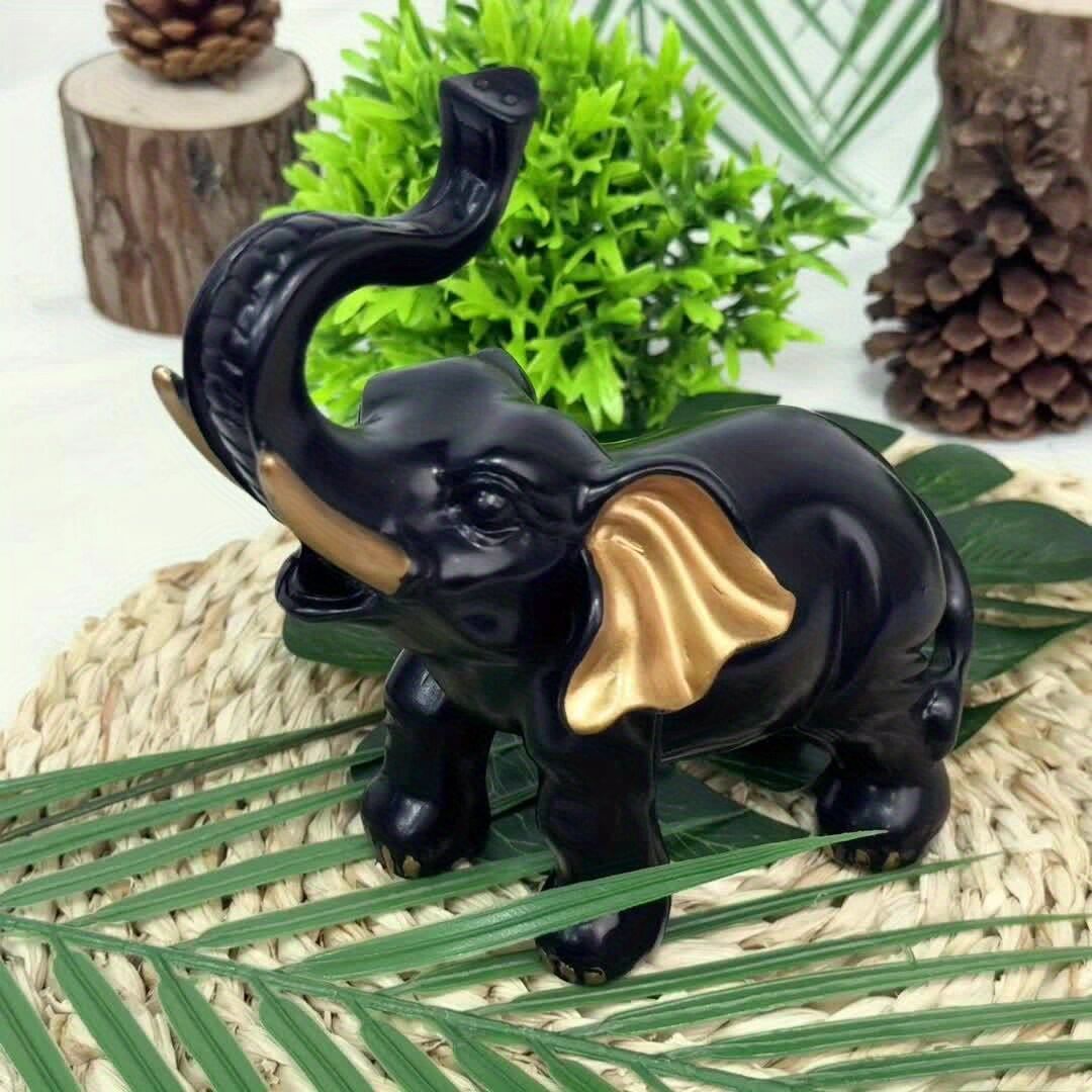Vitality Corner — 1pc Lucky Fortune Elephant Decoration, Resin Statue Art Craft for Bookshelf Home Living Room Office Cafe Decor, Room Tabletop Display — image 2