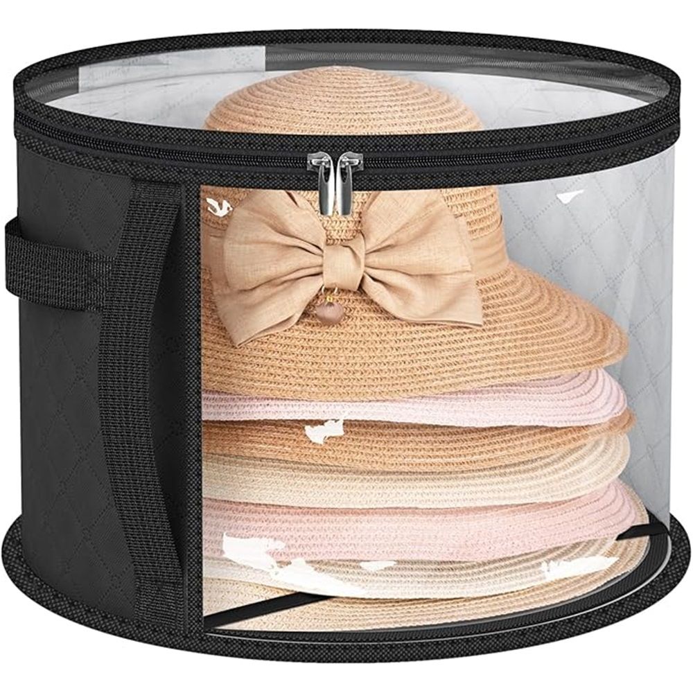 2PCS Extra Large Clear Hat Organizer for Travel and Wardrobe, Holds up to 7 Hats, Round Hat Box Storage for Women & Men,Large Capacity Cowboy Hat — image 2