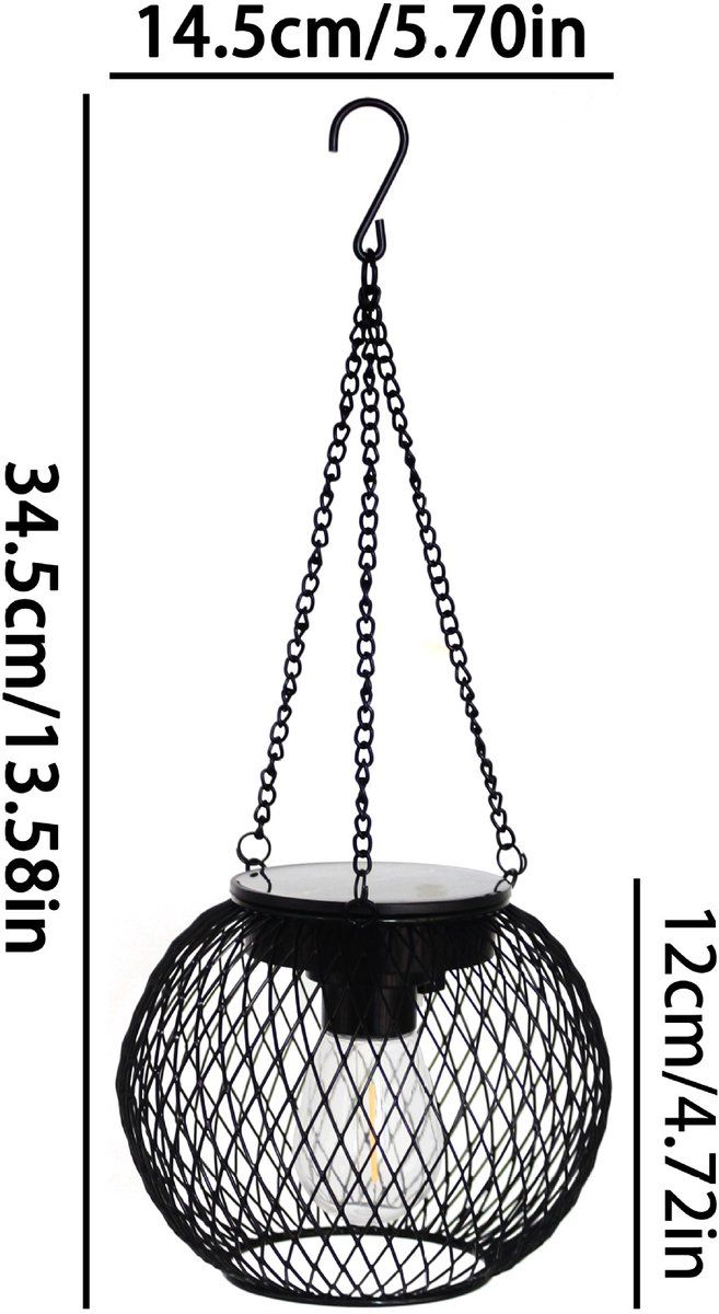 2 Pack Outdoor Solar Lights, Waterproof LED Hanging Lanterns with Warm White Light for Garden, Patio, Halloween and Christmas Decor — image 2