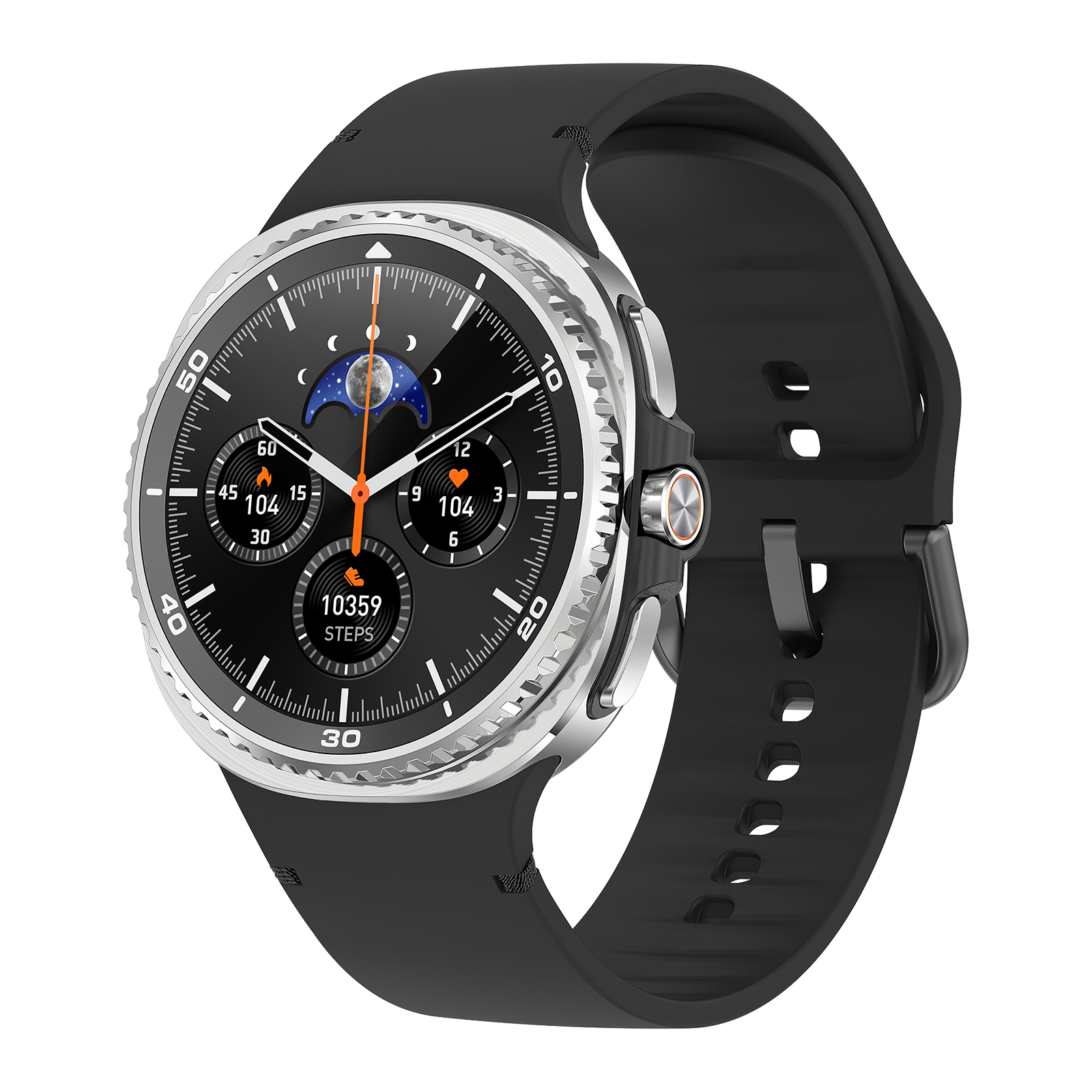 Watch8Classic-SU02 Smart Watch, Full Touch Screen Silicone Sports Wrist Watch for Men Women,Black