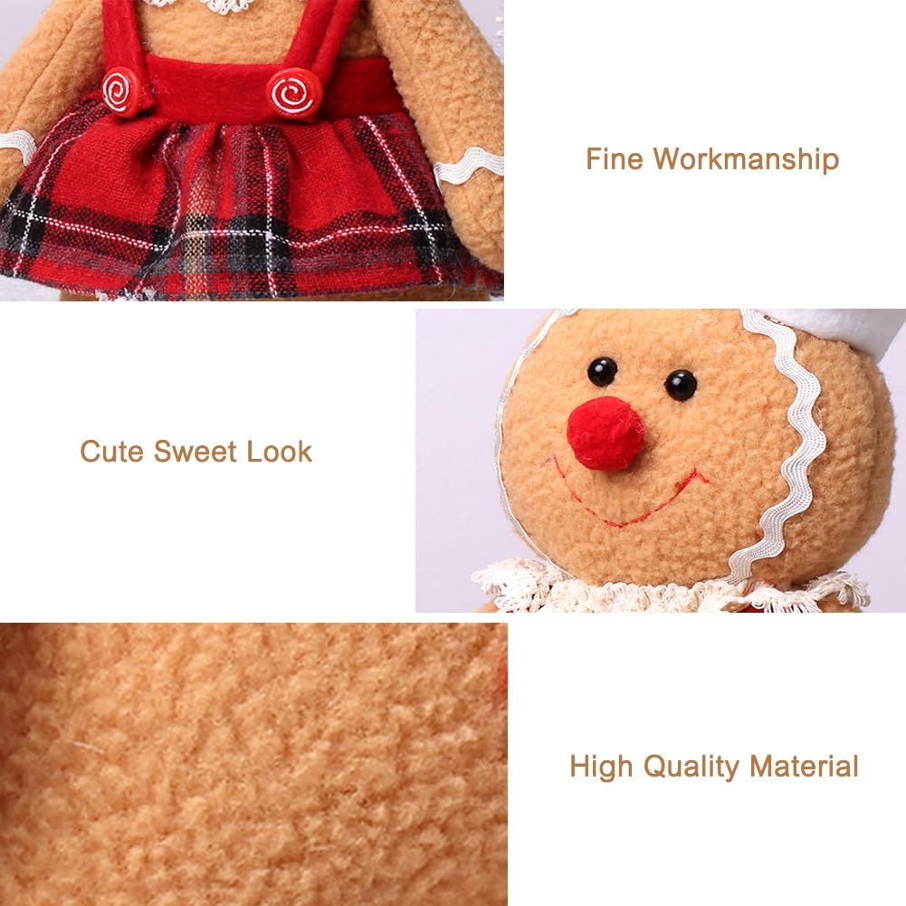 Gingerbread Plush Stuffed Animal, Gingerbread Man Plush Toys (Boy+Girl) — image 2